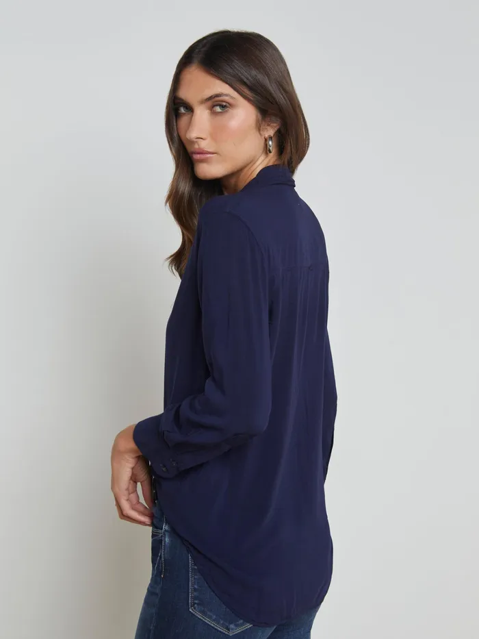 Women L039Agence Blouses and Tops Marlene Blouse Navy