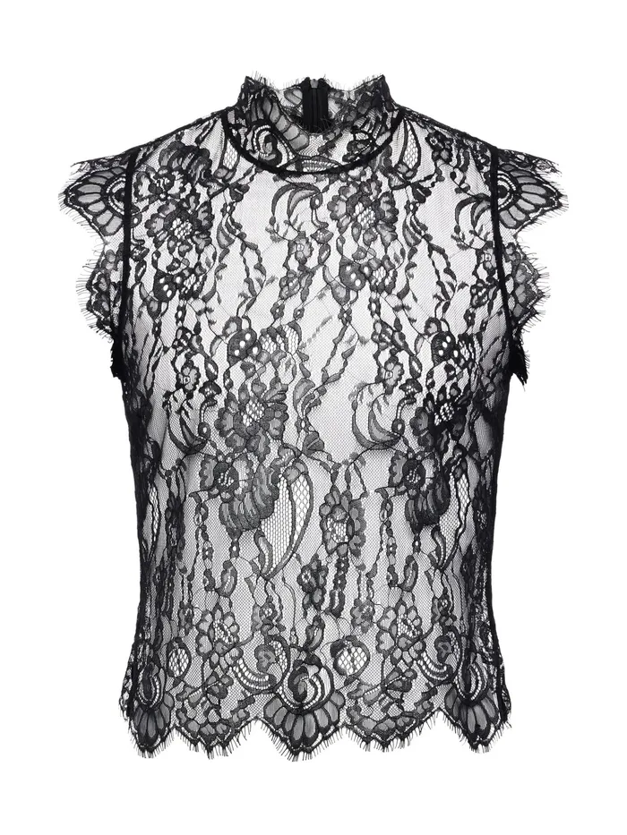 Women L039Agence Blouses and Tops Tours Lace Top Black Women L039Agence Blouses and Tops Tours Lace Top Black