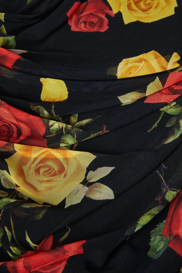 Women L039Agence Dresses and Jumpsuits Reiner Dress Blackredyellow Romantic Rose