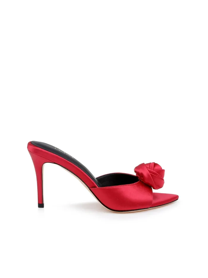 Women L039Agence Heels Felice Satin Sandal Red Satin
