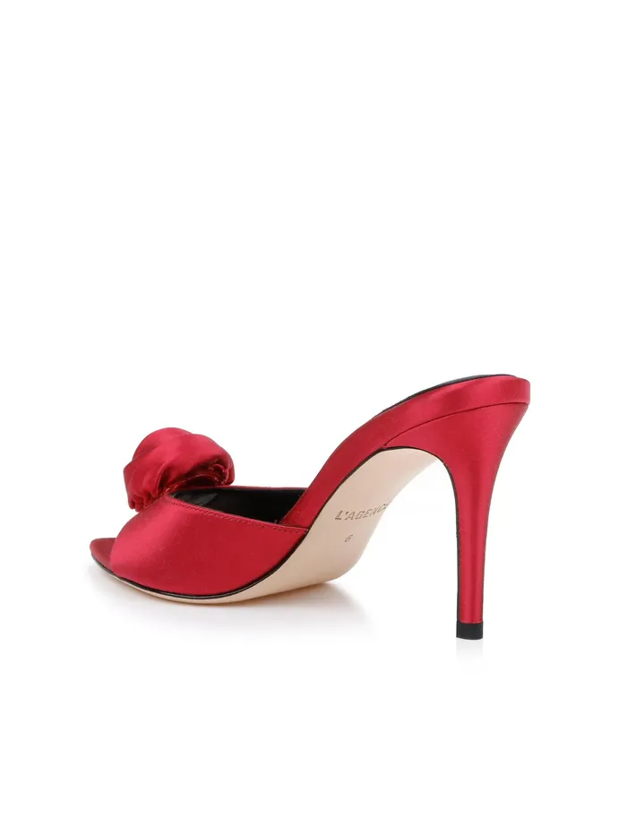 Women L039Agence Heels Felice Satin Sandal Red Satin