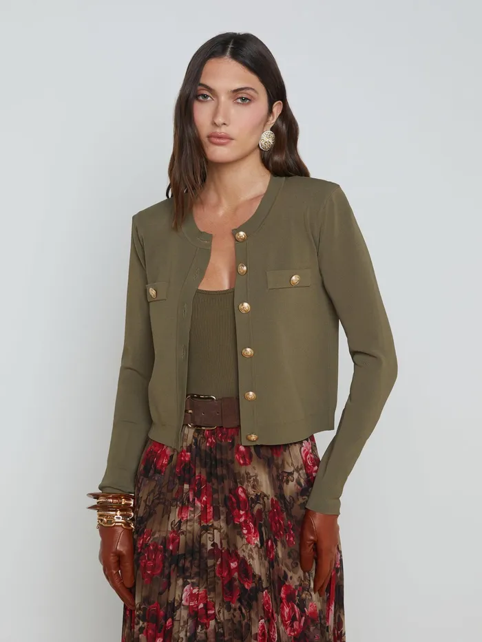Women L039Agence Knitwear Toulouse Cardigan Pinegold