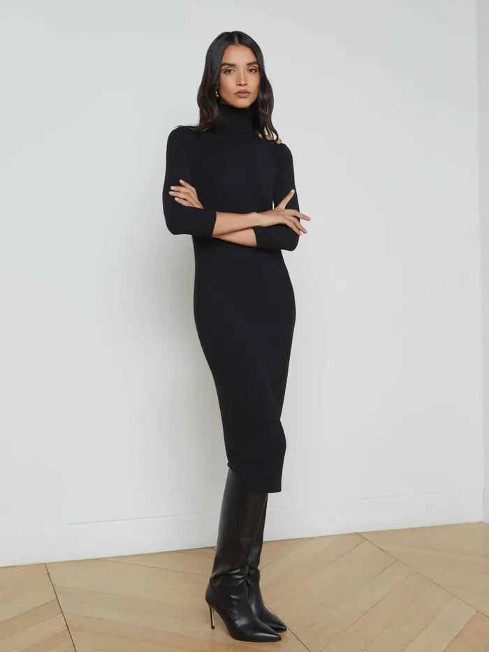 Women L039Agence Knitwear Voletta Turtleneck Knit Dress Black