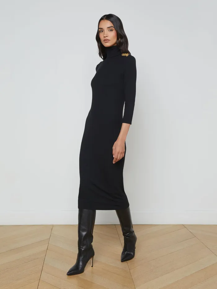 Women L039Agence Knitwear Voletta Turtleneck Knit Dress Black Women L039Agence Knitwear Voletta Turtleneck Knit Dress Black