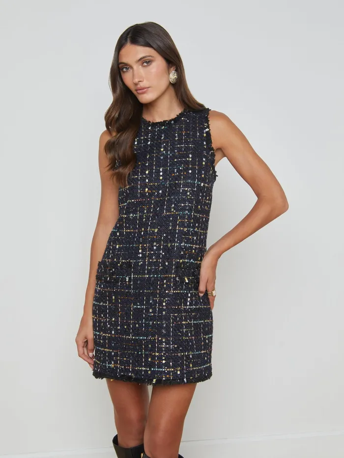 Women L039Agence Matching Sets Florian Tweed Shift Dress Midnightmustard Plaid Women L039Agence Matching Sets Florian Tweed Shift Dress Midnightmustard Plaid