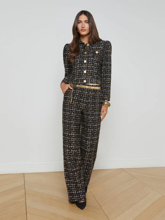 Women L039Agence Matching Sets Kasey Tweed Jacket Blacktan Tweed Women L039Agence Matching Sets Kasey Tweed Jacket Blacktan Tweed