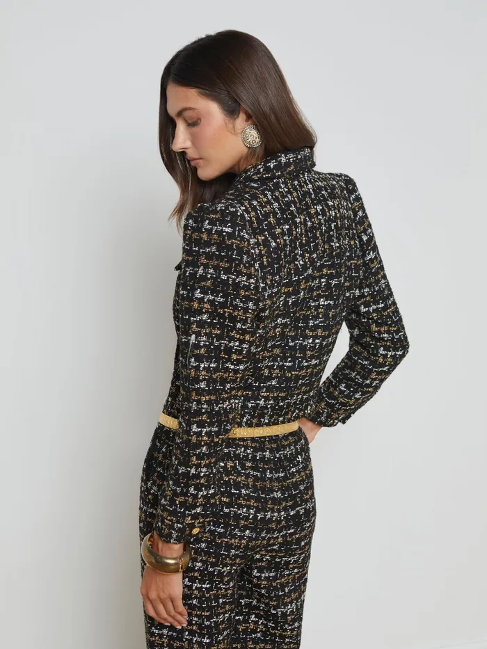 Women L039Agence Matching Sets Kasey Tweed Jacket Blacktan Tweed Women L039Agence Matching Sets Kasey Tweed Jacket Blacktan Tweed