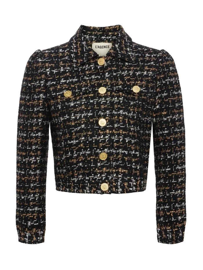 Women L039Agence Matching Sets Kasey Tweed Jacket Blacktan Tweed Women L039Agence Matching Sets Kasey Tweed Jacket Blacktan Tweed