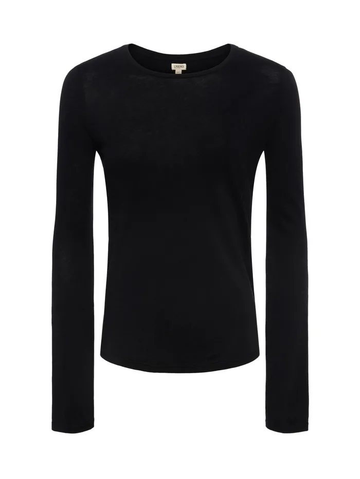 Women L039Agence Tees Ayla Cashmere Jersey Tee Black Women L039Agence Tees Ayla Cashmere Jersey Tee Black