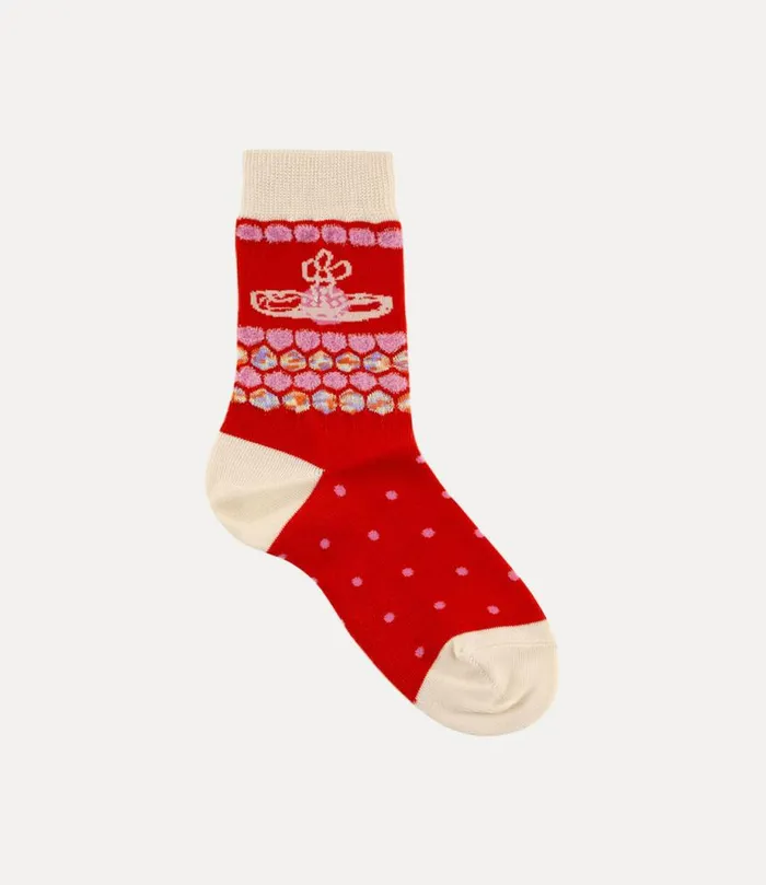 Women Ladies Sock Red Vivienne Westwood Socks And Tights