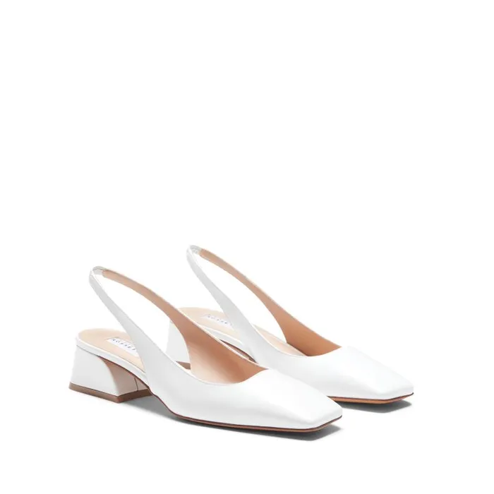 Women Leather Slingback White Fratelli Rossetti Dcollet Women Leather Slingback White Fratelli Rossetti Dcollet
