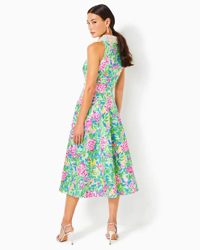 Women Lilly Pulitzer Dresses Lilly Pulitzer X Badgley Mischka Willa Halter Dress Multi Grove Garden Women Lilly Pulitzer Dresses Lilly Pulitzer X Badgley Mischka Willa Halter Dress Multi Grove Garden