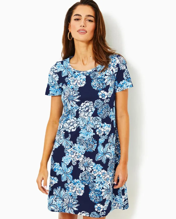 Women Lilly Pulitzer Dresses UPF 50 Solia ChillyLilly Dress Amaryllis Red Secret Hideaway