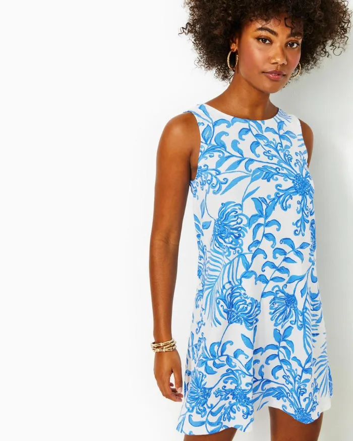 Women Lilly Pulitzer Dresses UPF 50 Solia ChillyLilly Dress Amaryllis Red Secret Hideaway