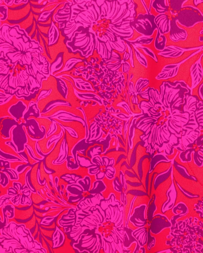 Women Lilly Pulitzer Dresses UPF 50 Solia ChillyLilly Dress Amaryllis Red Secret Hideaway