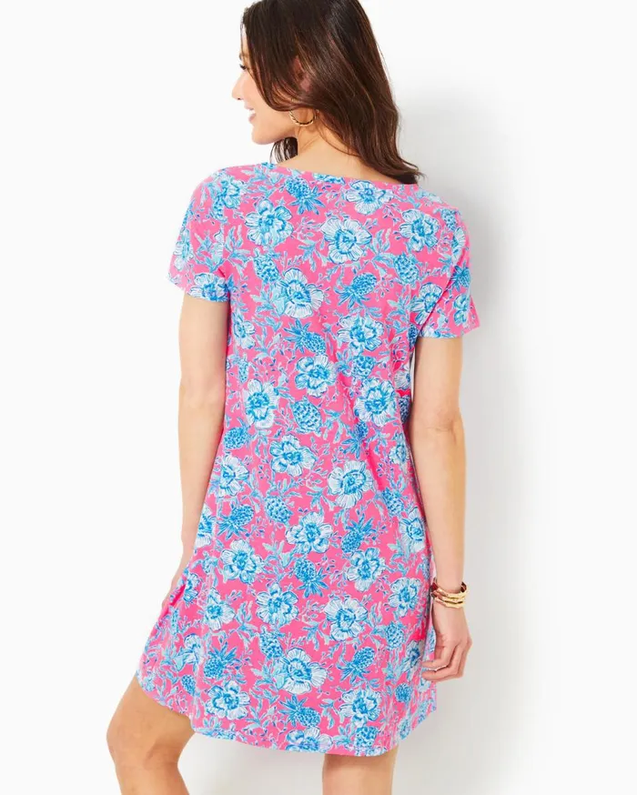 Women Lilly Pulitzer Dresses UPF 50 Solia ChillyLilly Dress Amaryllis Red Secret Hideaway