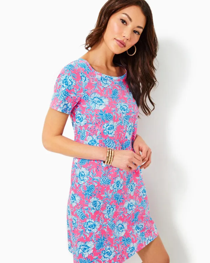 Women Lilly Pulitzer Dresses UPF 50 Solia ChillyLilly Dress Amaryllis Red Secret Hideaway