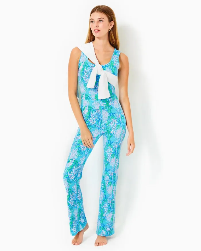 Women Lilly Pulitzer Matching Sets Activewear In Strong Current Sea Las Olas Aqua Strong Current Sea