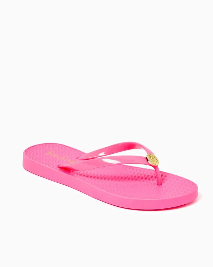 Women Lilly Pulitzer Shoes Pool Flip Flop Roxie Pink