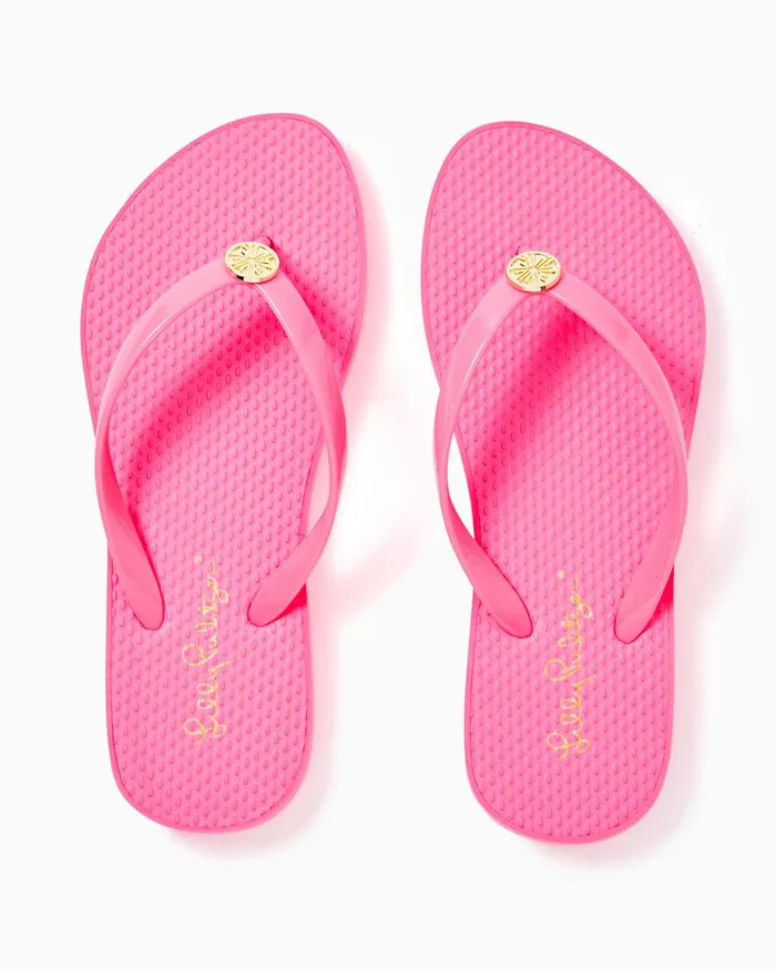 Women Lilly Pulitzer Shoes Pool Flip Flop Roxie Pink