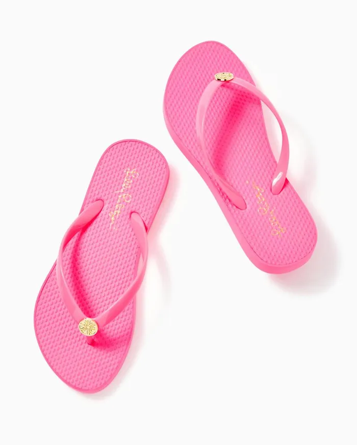 Women Lilly Pulitzer Shoes Pool Flip Flop Roxie Pink