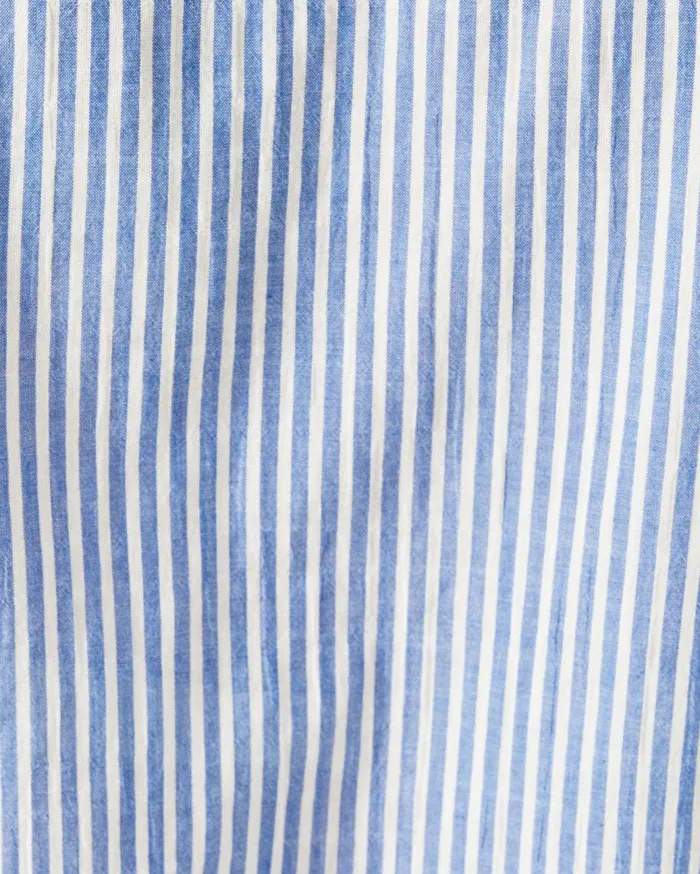 Women Lilly Pulitzer Tops Sea View Button Down Top Coastal Blue Ltwt Oxford Stripe