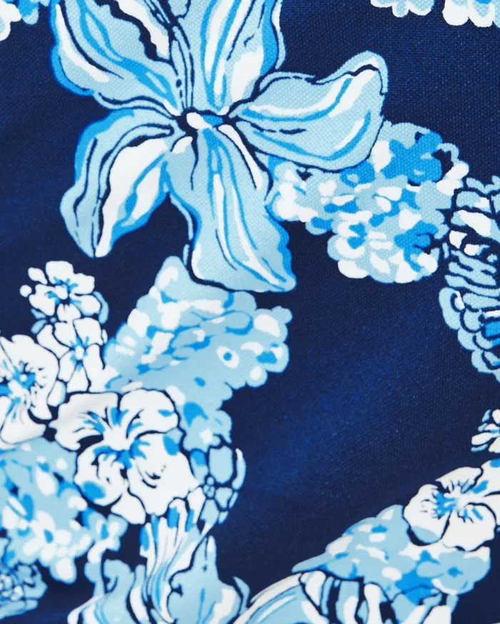 Women Lilly Pulitzer Tops UPF 50 Luxletic Frida Polo Top Low Tide Navy Bouquet All Day Women Lilly Pulitzer Tops UPF 50 Luxletic Frida Polo Top Low Tide Navy Bouquet All Day
