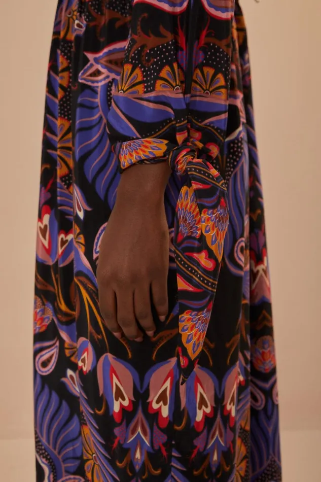 Women Maxi Dresses Farm Rio Black Heart Forest Maxi Dress