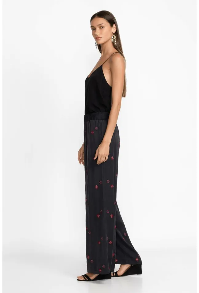 Women Maxine Seamed Wide Leg Pant Black Johnny Was Bottoms