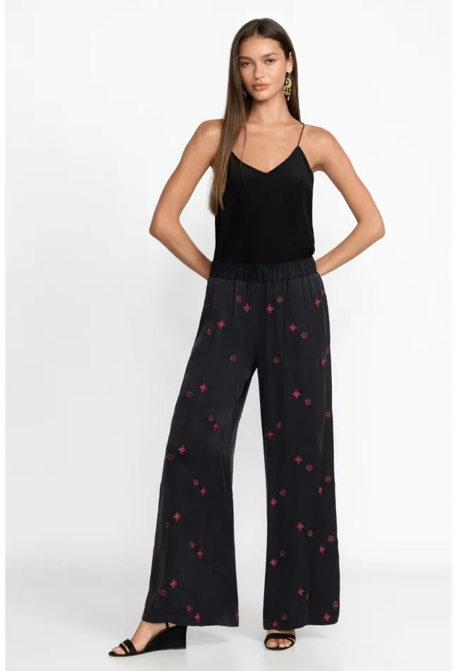 Women Maxine Seamed Wide Leg Pant Black Johnny Was Bottoms
