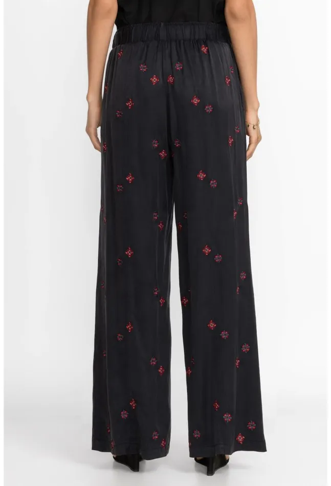 Women Maxine Seamed Wide Leg Pant Black Johnny Was Bottoms