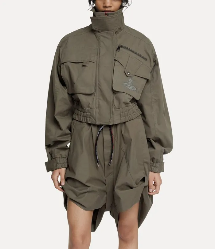 Women Memphis Cropped Bomber Jacket Khaki Vivienne Westwood Coats And Jackets Women Memphis Cropped Bomber Jacket Khaki Vivienne Westwood Coats And Jackets