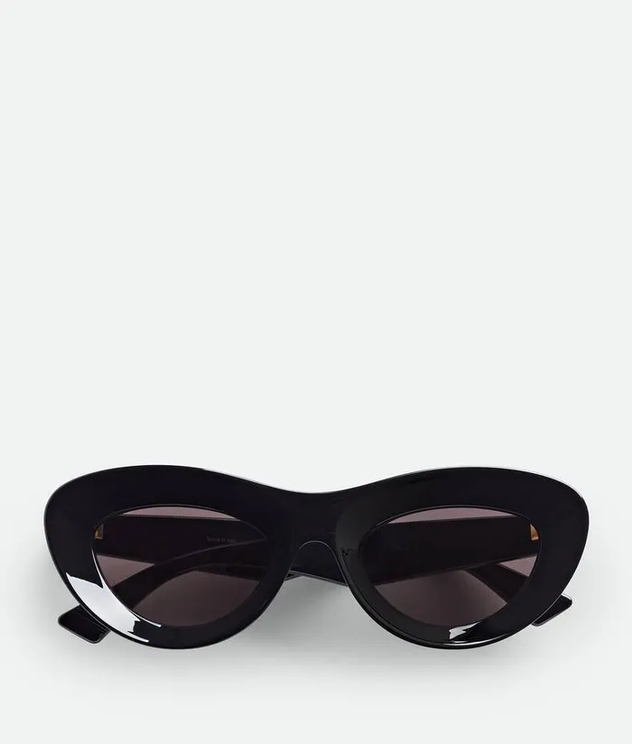WomenMen Bottega Veneta Sunglasses Sharp Cat Eye Sunglasses Blackgrey