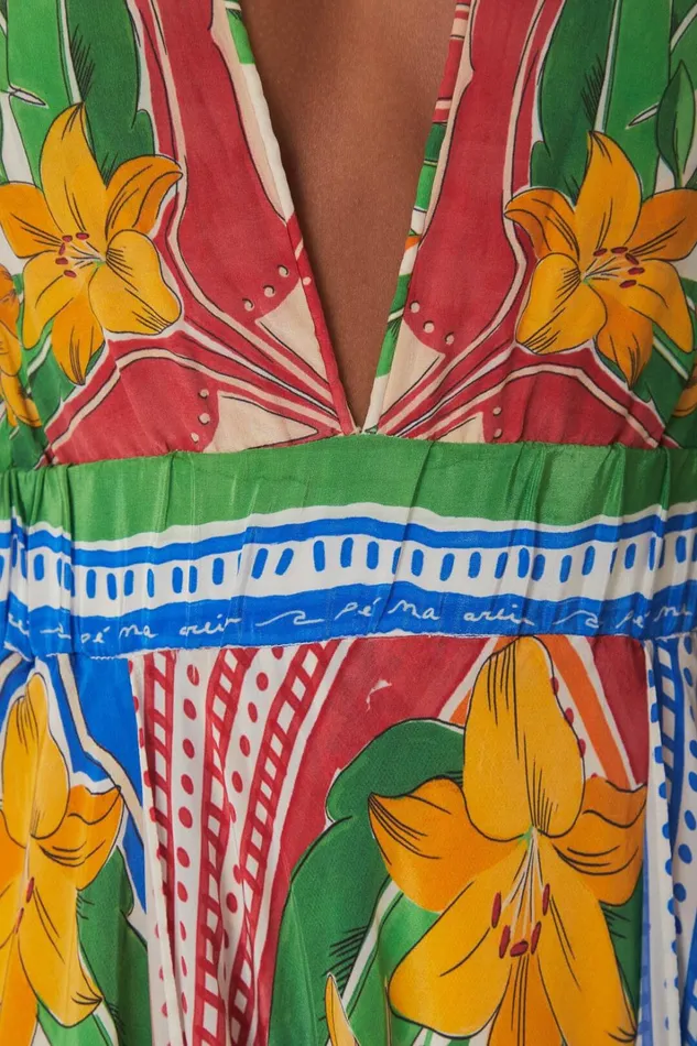 Women Midi Dresses Farm Rio OffWhite Tropical Destination Kimono Sleeve Midi Dress