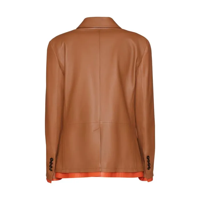 Women Nappa Leather Blazer With Contrasting Edging Tan Fratelli Rossetti View All Women Nappa Leather Blazer With Contrasting Edging Tan Fratelli Rossetti View All
