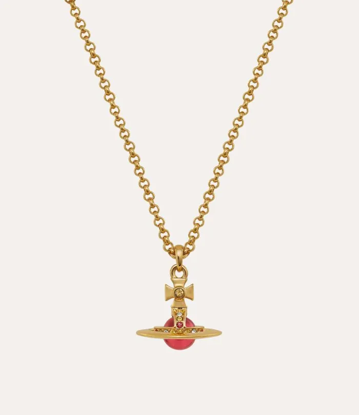 Women New Petite Orb Pendant Necklace Goldindianpinkczpadparadschalight Vivienne Westwood Classic Styles Women New Petite Orb Pendant Necklace Goldindianpinkczpadparadschalight Vivienne Westwood Classic Styles