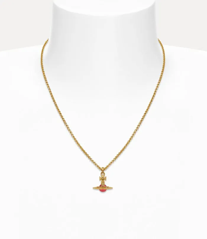 Women New Petite Orb Pendant Necklace Goldindianpinkczpadparadschalight Vivienne Westwood Classic Styles Women New Petite Orb Pendant Necklace Goldindianpinkczpadparadschalight Vivienne Westwood Classic Styles