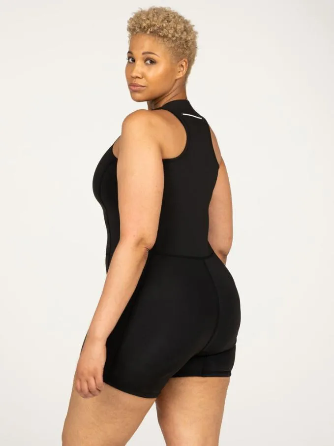 Women Nieuwland 2e Yulex Sleeveless Shorty Wetsuit Black Finisterre Swimwear and Bikinis