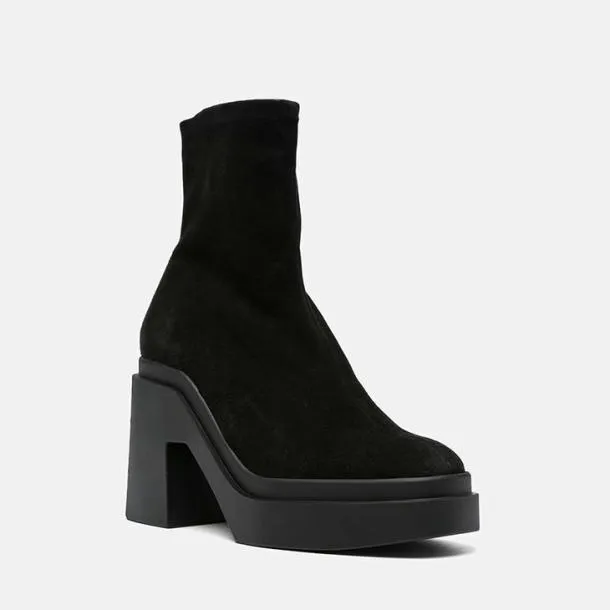 Women NINA Suede Stretch Black Clergerie Ankle Boots