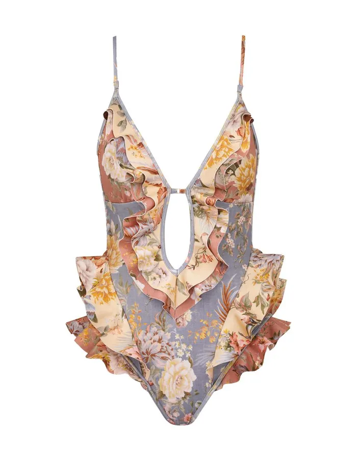 Women One Pieces Zimmermann Tallow Waterfall Frill 1pc Spliced