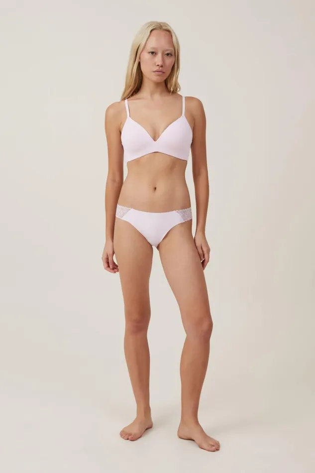 Women Panties Cotton On Party Pants Seamless Cheeky Brief Soft Rose