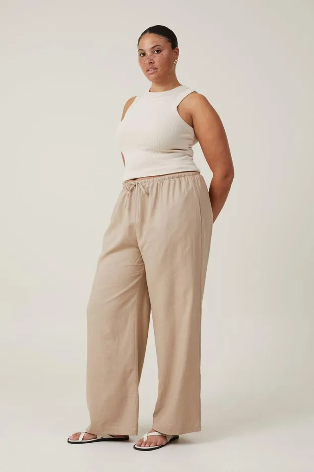 Women Pants Cotton On Haven Wide Leg Pant Mid Taupe