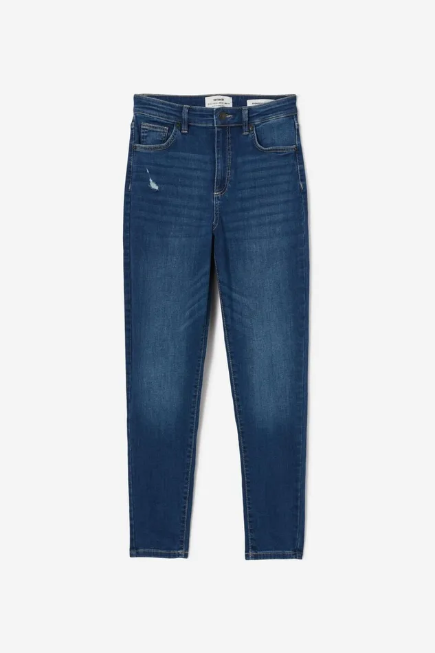 Women Pants Cotton On High Rise Skinny Jean Texas Blue Worn Women Pants Cotton On High Rise Skinny Jean Texas Blue Worn