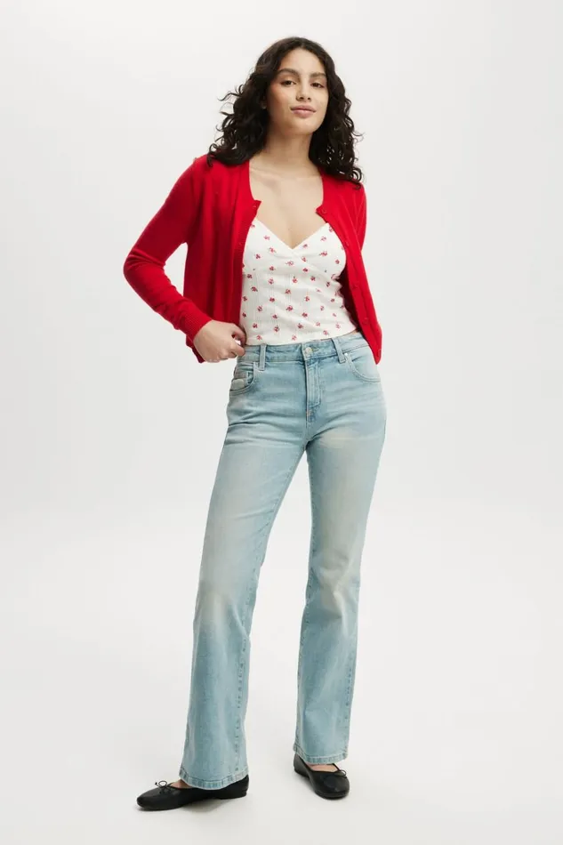Women Pants Cotton On Stretch Bootcut Flare Jean Blue Moon