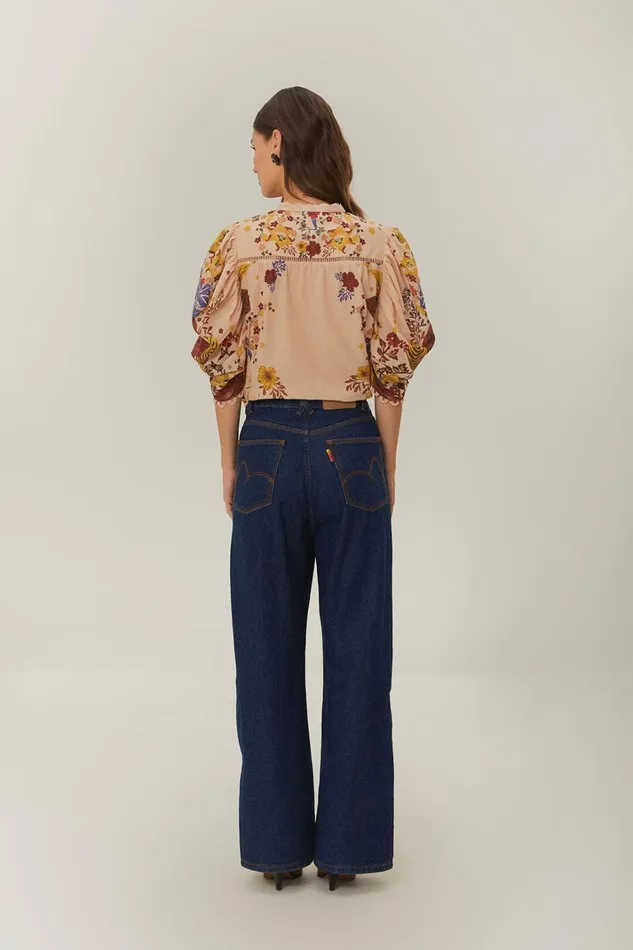 Women Pants Farm Rio Dark Denim High Waist Snips Pants