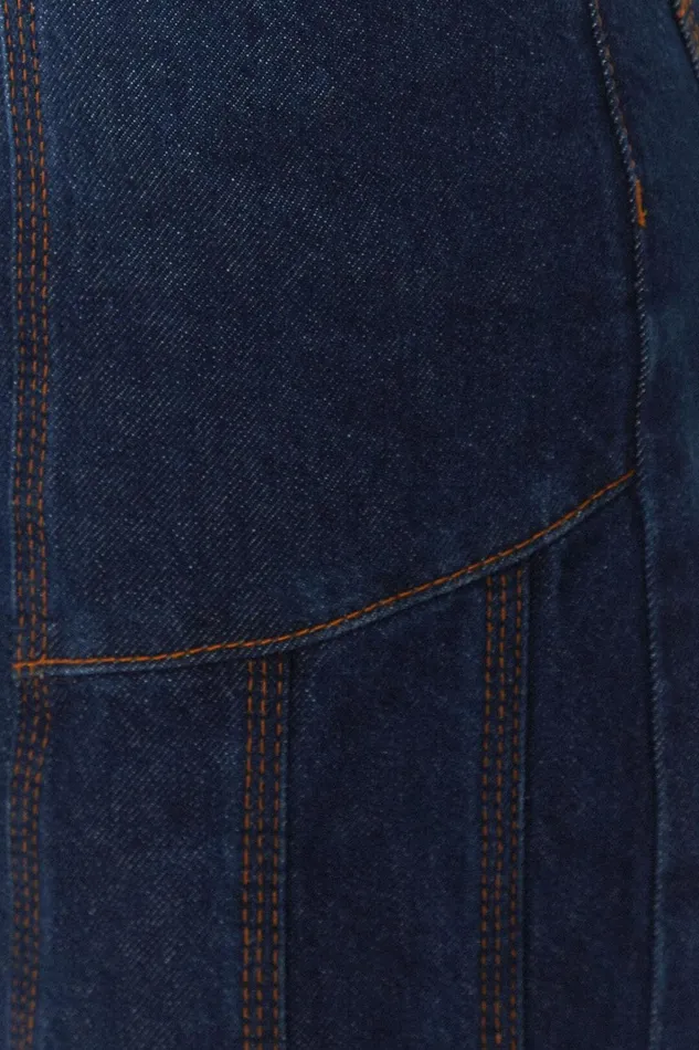 Women Pants Farm Rio Dark Denim High Waist Snips Pants