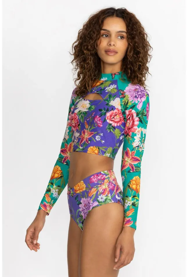 Women Peacock Goza CrissCross Bikini Bottom Peacock Goza Johnny Was Swim and Resort