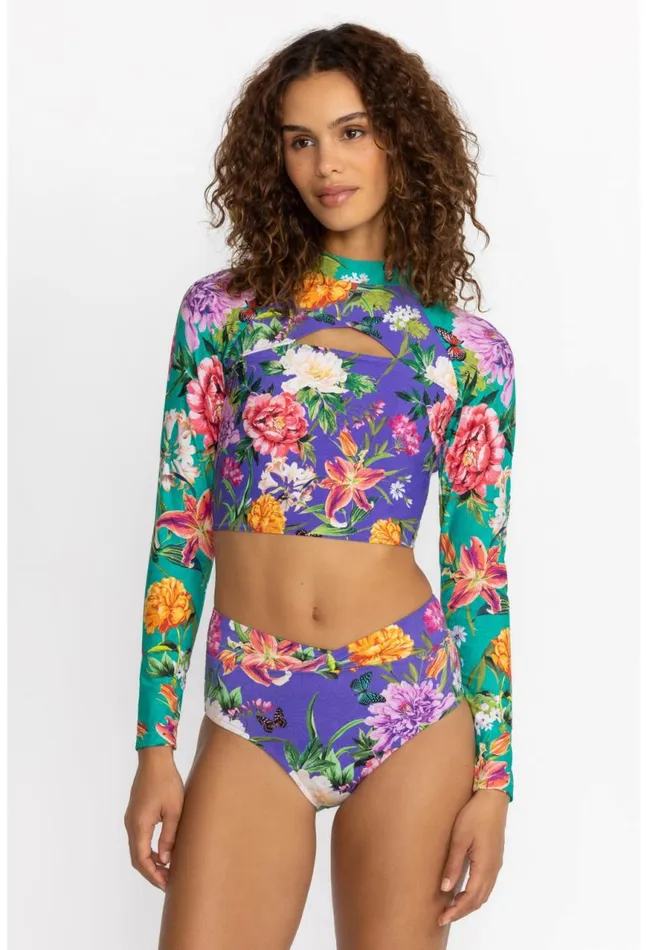 Women Peacock Goza CrissCross Bikini Bottom Peacock Goza Johnny Was Swim and Resort
