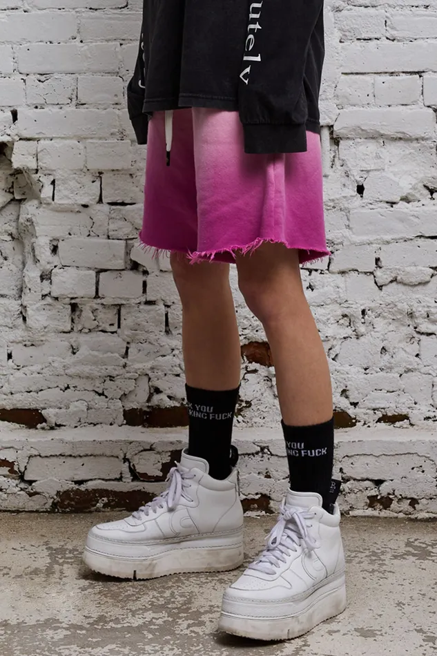 Women R13 Drop Sweatshort 8211 Faded Pink Pants and Skirts