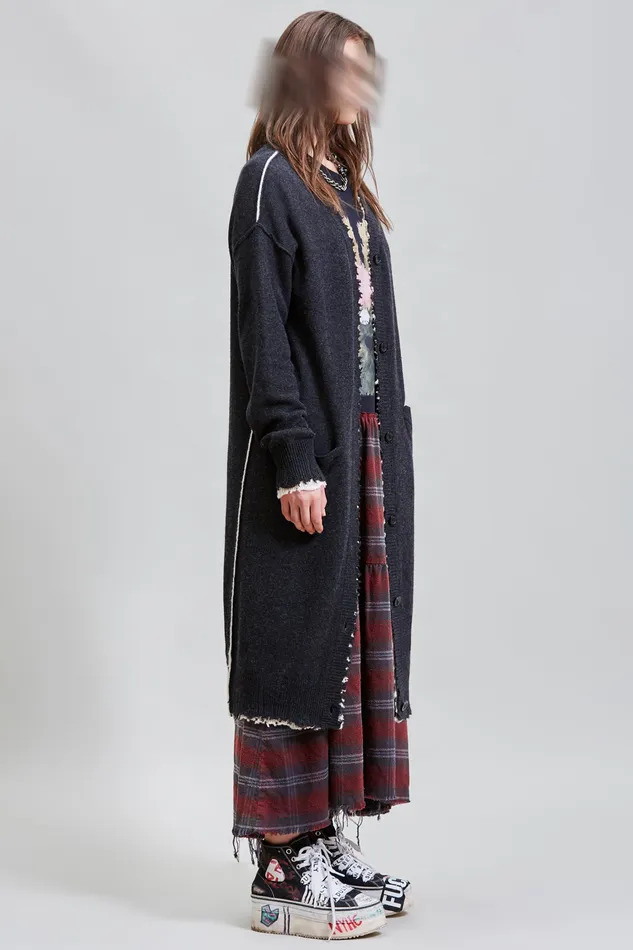 Women Reversible Long Cardigan Sweaters R13